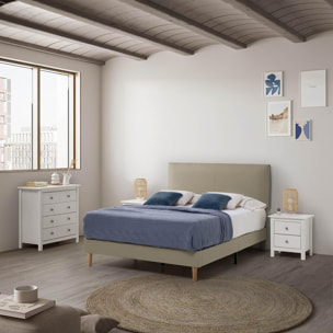 Estructura de cama tapizada Lauren de 30 cm Beige