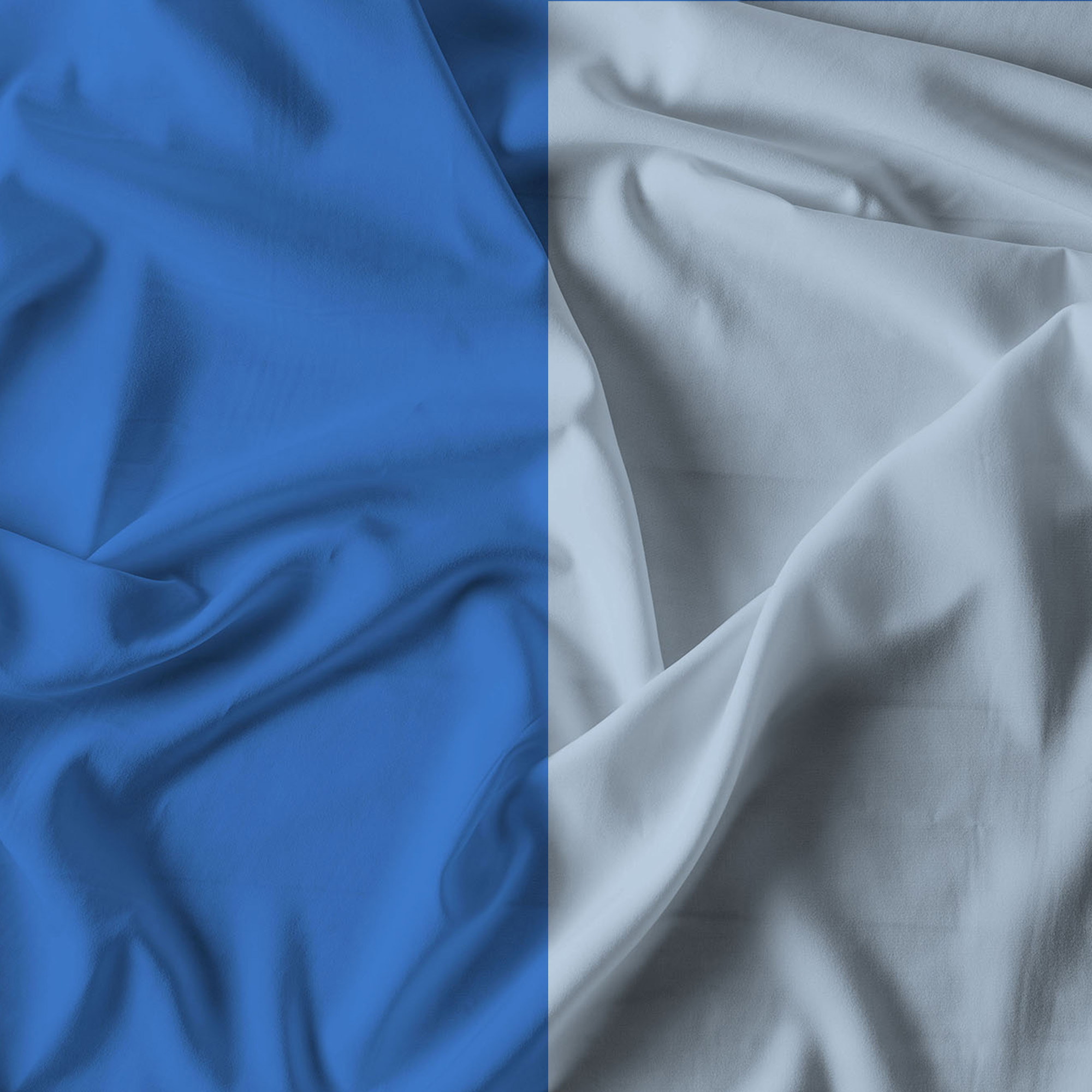 COMPLETO LETTO NATURAL COLOR, 100% Cotone, Made in Italy - BLU ROYAL/AZZURRO