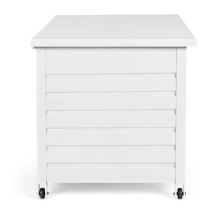 Baule da giardino BURGOS in alluminio bianco, con ruote