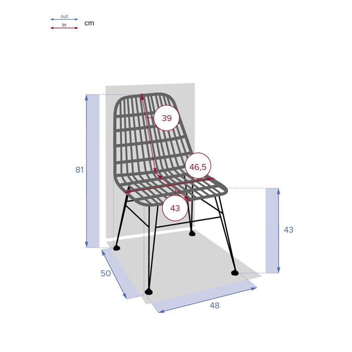 Juego de 2 sillas de jardín "lambada"