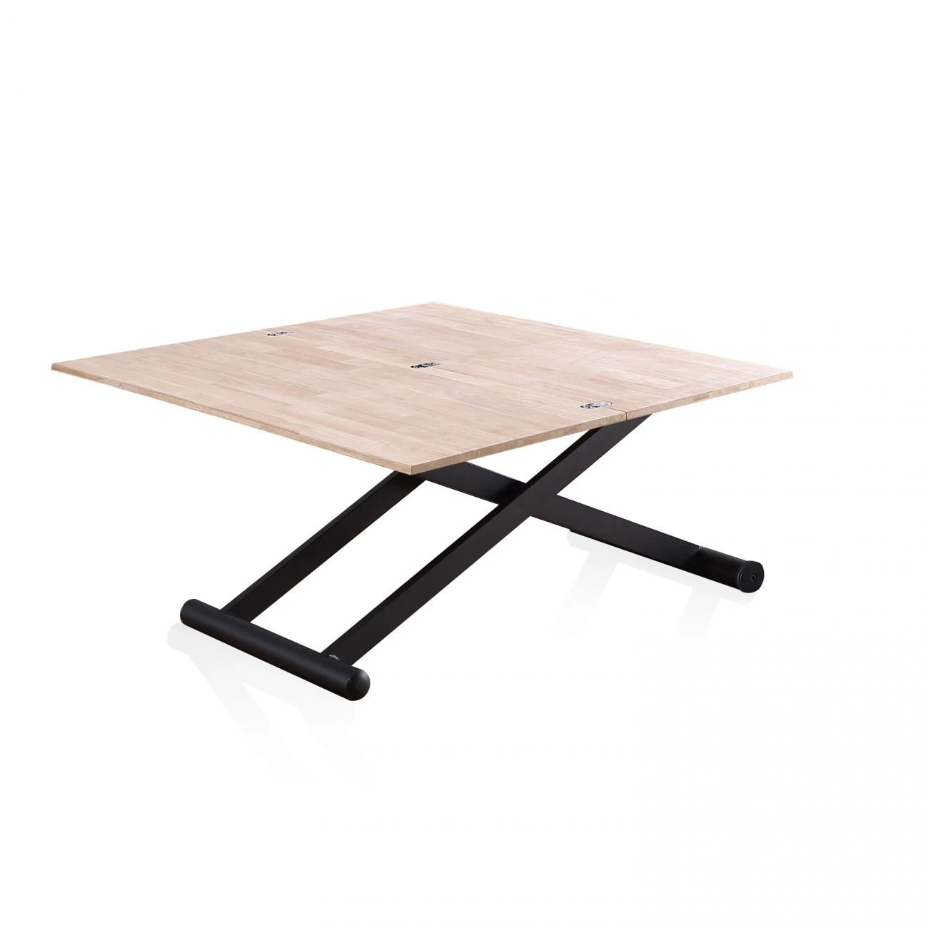 Mesa de centro elevable extensible Katia Negro - Roble