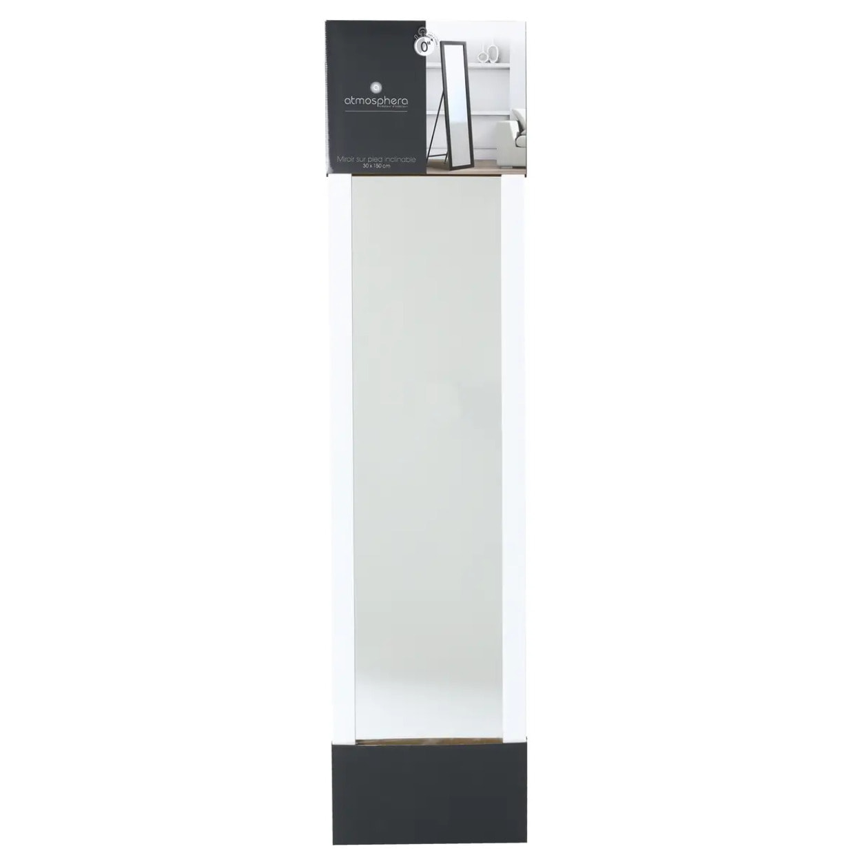 Miroir sur pied classique blanc 37X157