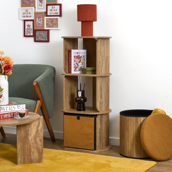 Module de Rangement - HOME DECO FACTORY - HERITAGE - 3 Cases - Modulable - Marron