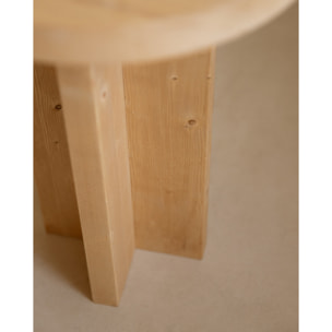 Tabouret en bois massif ton chêne moyen 45x35cm Hauteur: 45 Longueur: 35 Largeur: 35