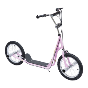 Trottinette patinette freestyle grandes roues pneumatiques Ø 41 cm avec pegs rose