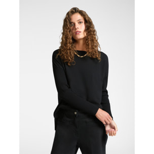 Elena Mirò - Maglia con scollo a barca - Nero