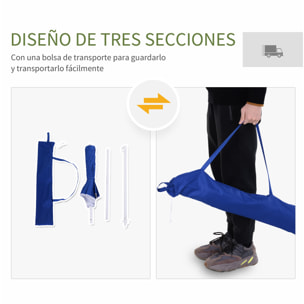 Sombrilla de Playa Grande Ø160 cm Sombrilla de Terraza Exterior con Ángulo Ajustable Protección UV Impermeable y Bolsa de Transporte Azul