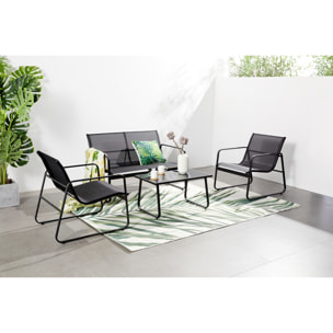 Salon de jardin 4 places en métal LUCKNOW