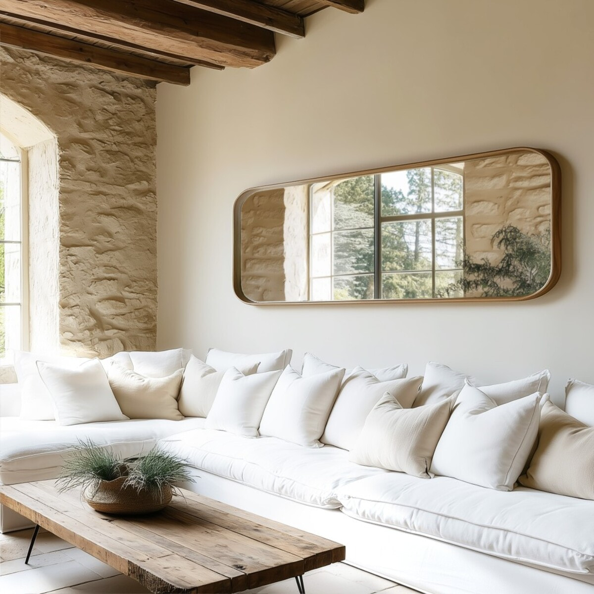 SIXTINE - Miroir 60x180cm en bois de teck recyclé