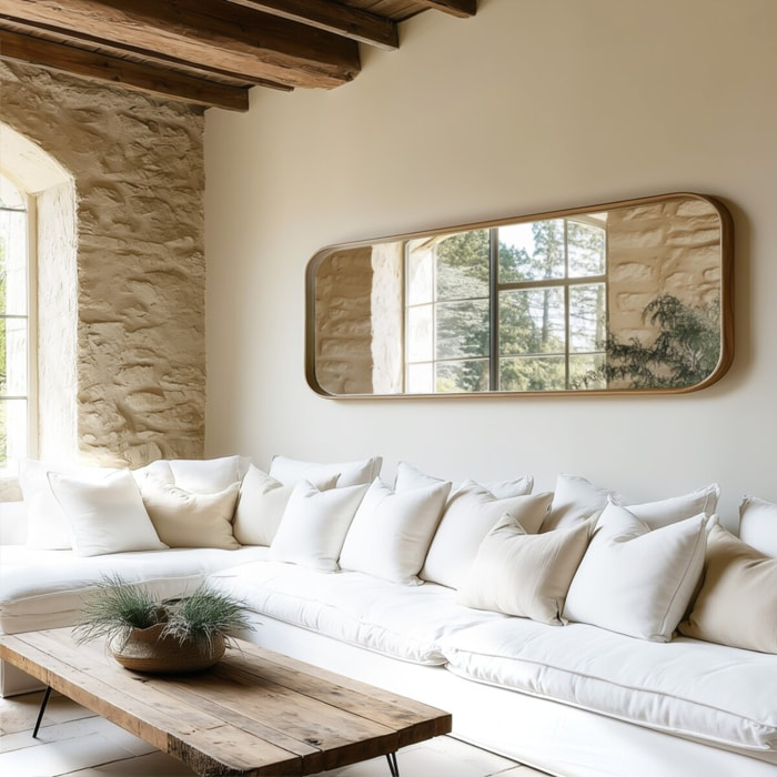 SIXTINE - Miroir 60x180cm en bois de teck recyclé