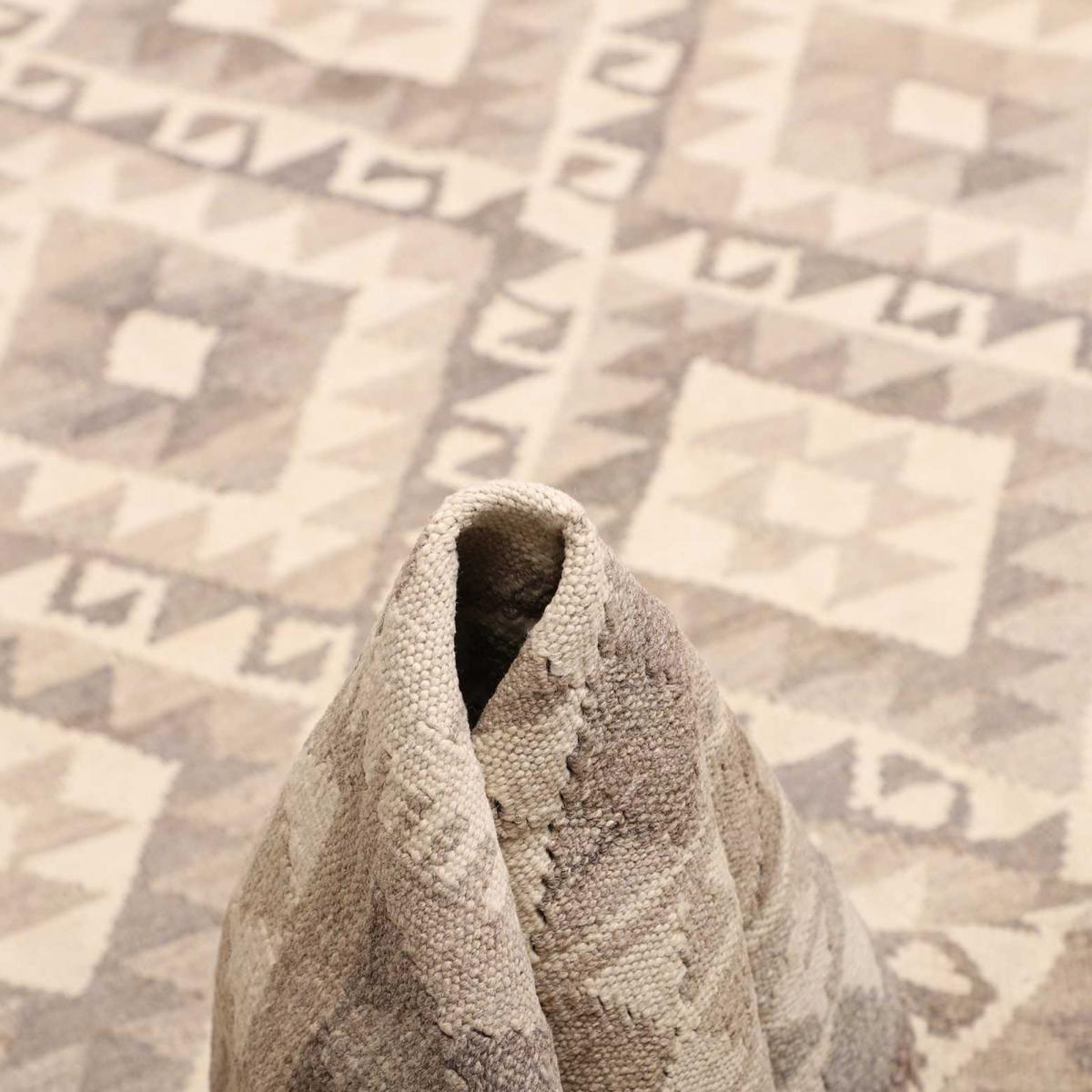 Tapis kilim géométrique, tissé à plat en laine, VIFESA