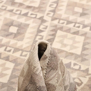 Tapis kilim géométrique, tissé à plat en laine, VIFESA
