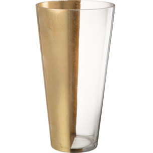 J-Line vase  Moa - verre - transparent/or - 35 cm de hauteur