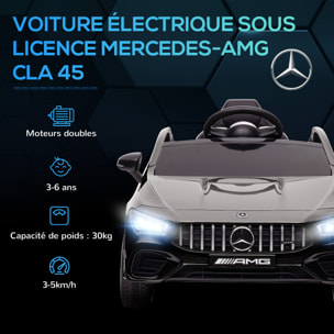 Voiture électrique enfant Mercedes CLA 45S AMG - 12V, 2 moteurs, 5Km/h max. - télécommande - nombreux effets - noir