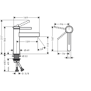 Finoris Mitigeur de lavabo 110 CoolStart, bonde Push-Open chromé 76024000