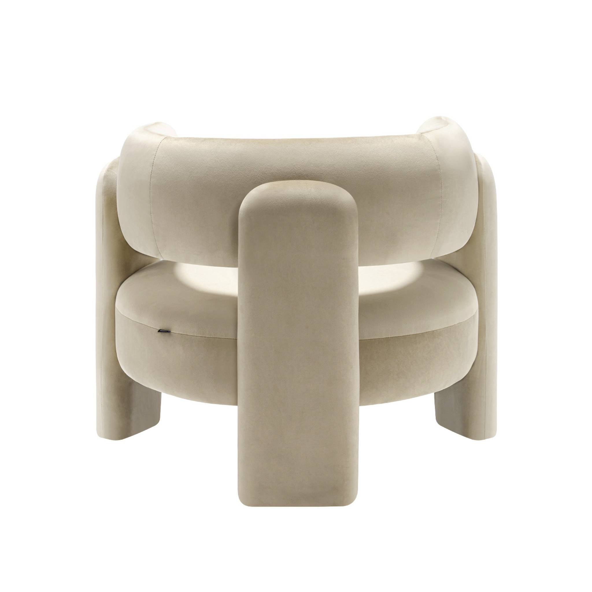 Fauteuil tripode en velours beige