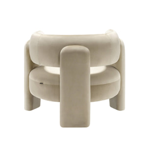Fauteuil tripode en velours beige