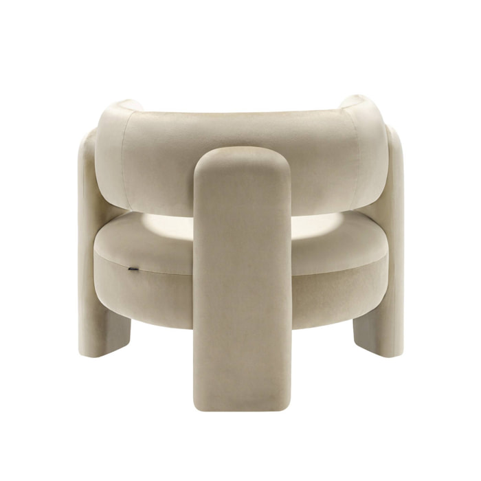 Fauteuil tripode en velours beige