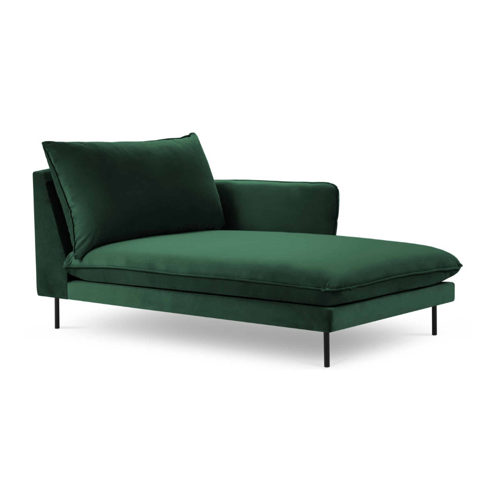 Méridienne droite "Vienna" en velours vert bouteille