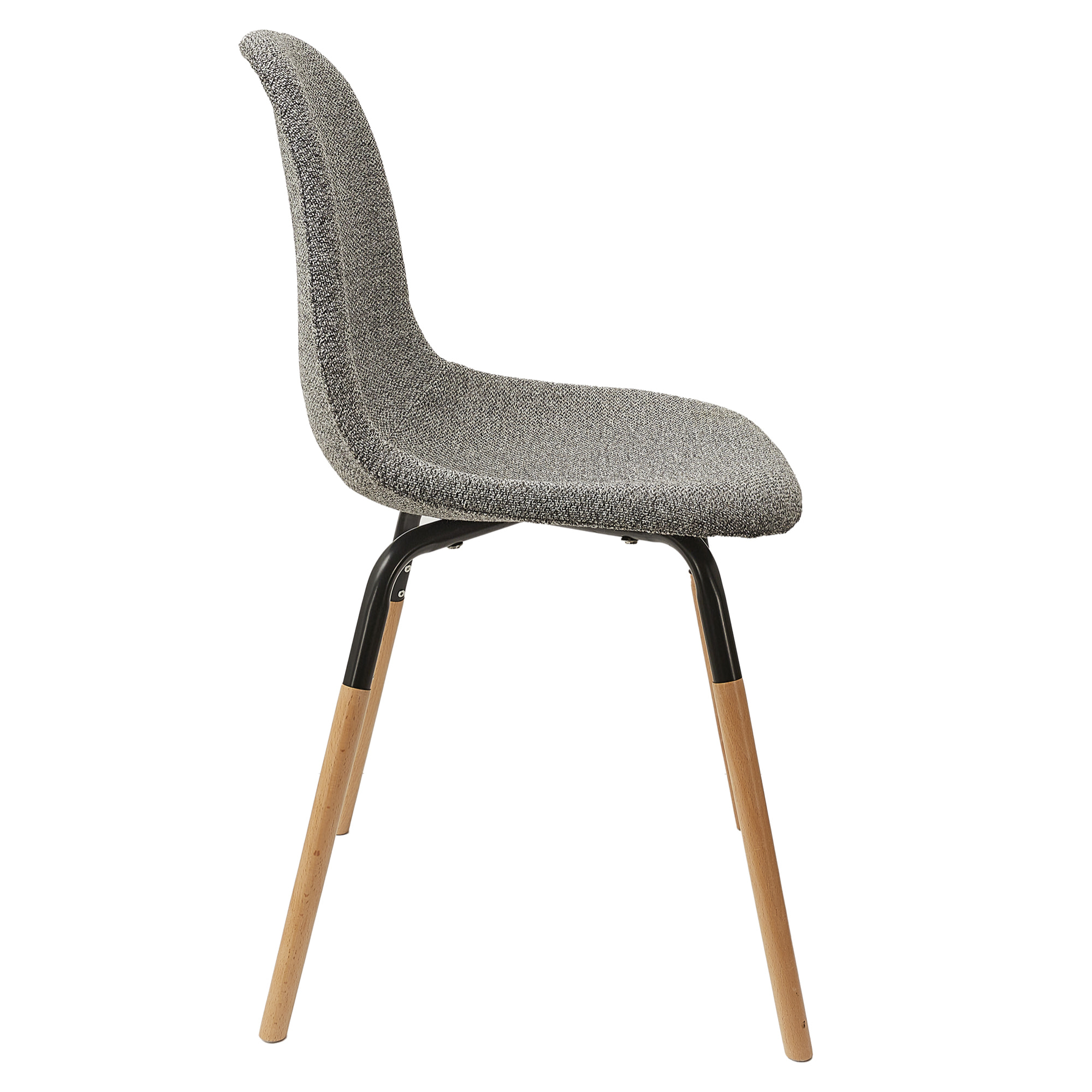 Chaise Scandinave Tissu Gris Chine Phenix - Lot De 4