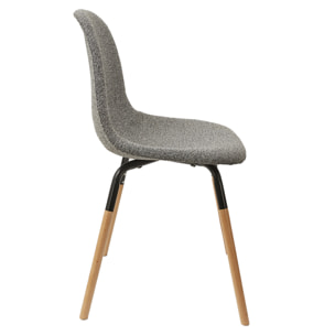 Chaise Scandinave Tissu Gris Chine Phenix - Lot De 4