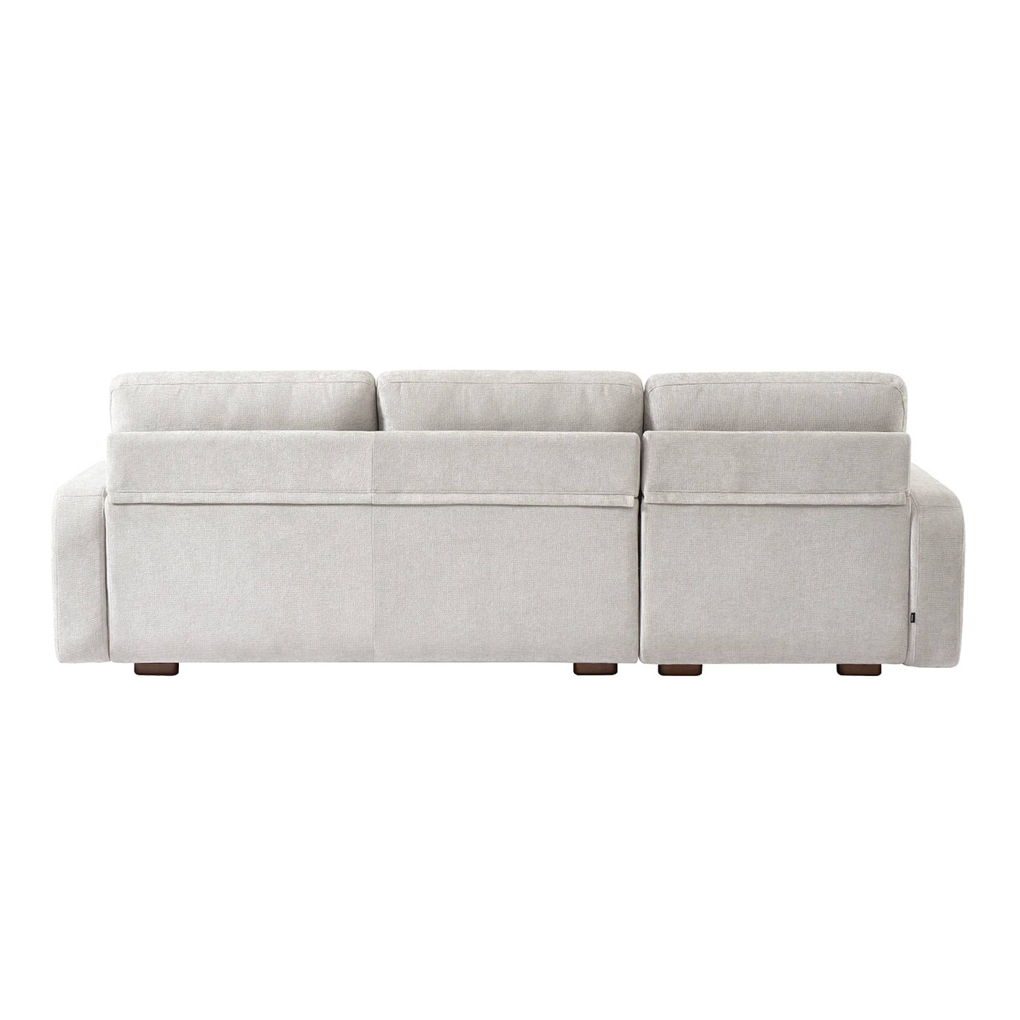 Canapé d'angle gauche 3 places tissu gris clair L 260 x P 88 / 139cm / x H 87cm - Dany