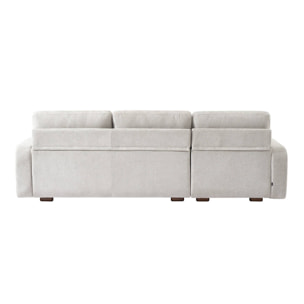 Canapé d'angle gauche 3 places tissu gris clair L 260 x P 88 / 139cm / x H 87cm - Dany