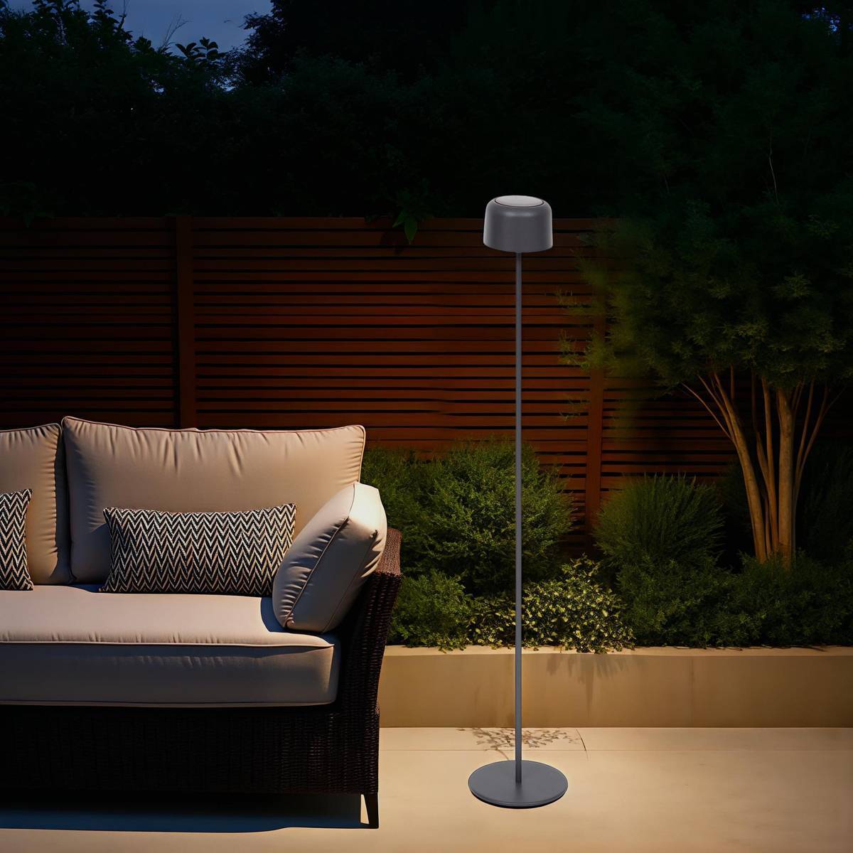 Lampadaire Bolty solaire gris graphite H120cm
