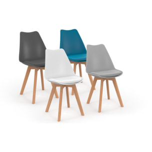 Chaises scandinave Nordia - Mix color - Gris, gris clair, bleu, blanc