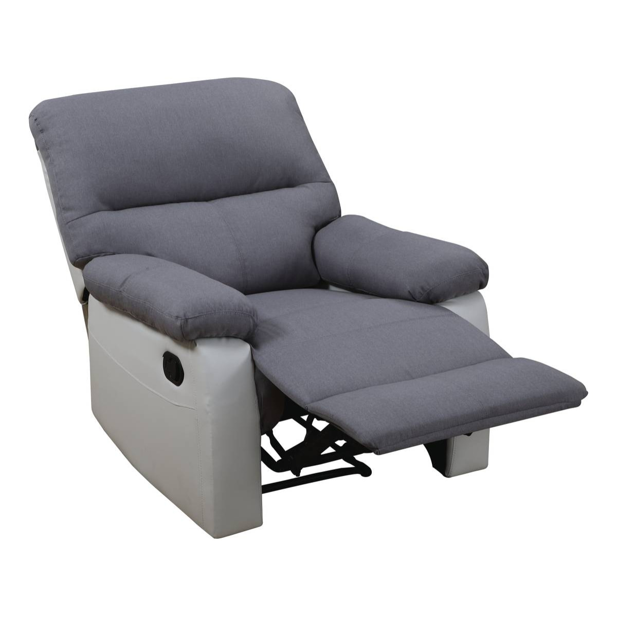 Fauteuil relax "Lincoln" - 90 x 89 x 103 cm - Blanc/Gris clair