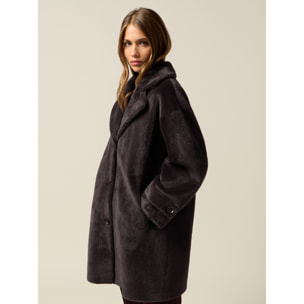 Oltre - Abrigo en tejido suave - Gris