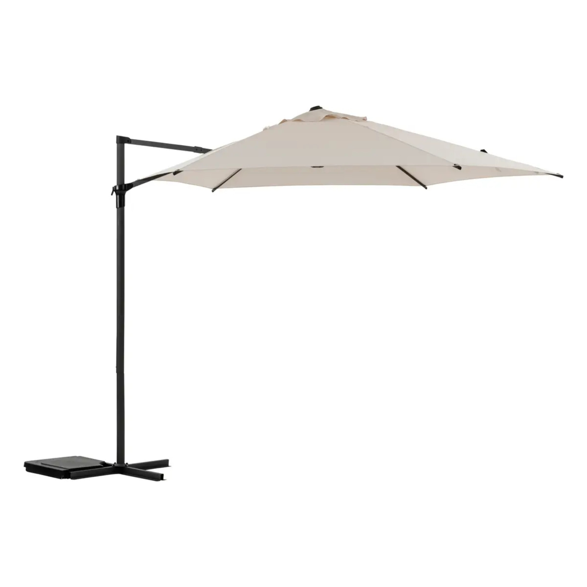 Parasol déporté rond "Naulia" blé 3,3m en acier polyester et nylon
