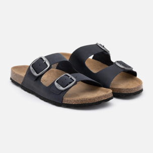 Sandalia Bio Piel Azul Marino - Cherokee