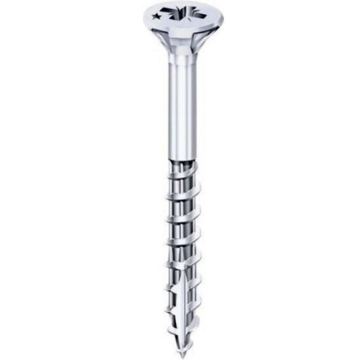 Vis Rocket tête fraisée Pozi VYNEX Acier zingué 6x140/70 - Boite de 100 - 351400025162