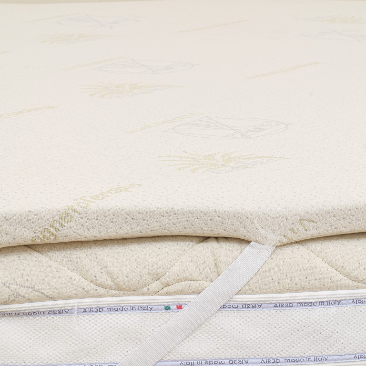 Topper memory foam alto 5 cm mod. SILVER SLEEP mis. 140x190 con rivestimento Aloe Vera sfoderabile
