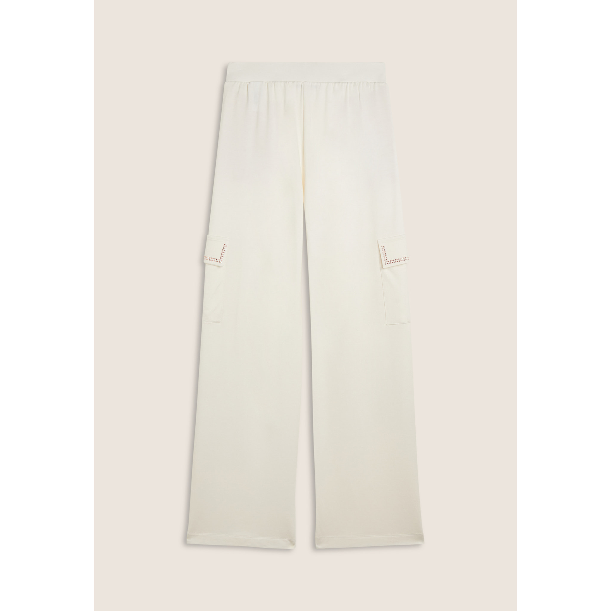 Pantaloni cargo wide leg in felpa di viscosa