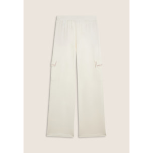 Pantaloni cargo wide leg in felpa di viscosa