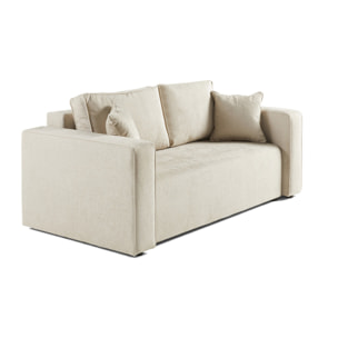Topaze - canapé droit 2 places - en tissu - Beige