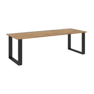 Caronal - table à manger - aspect chêne foncé et noir - 4 à 8 personnes - Noir / Beige