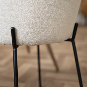 Lot de 2 chaises en tissu bouclette beige - Karl