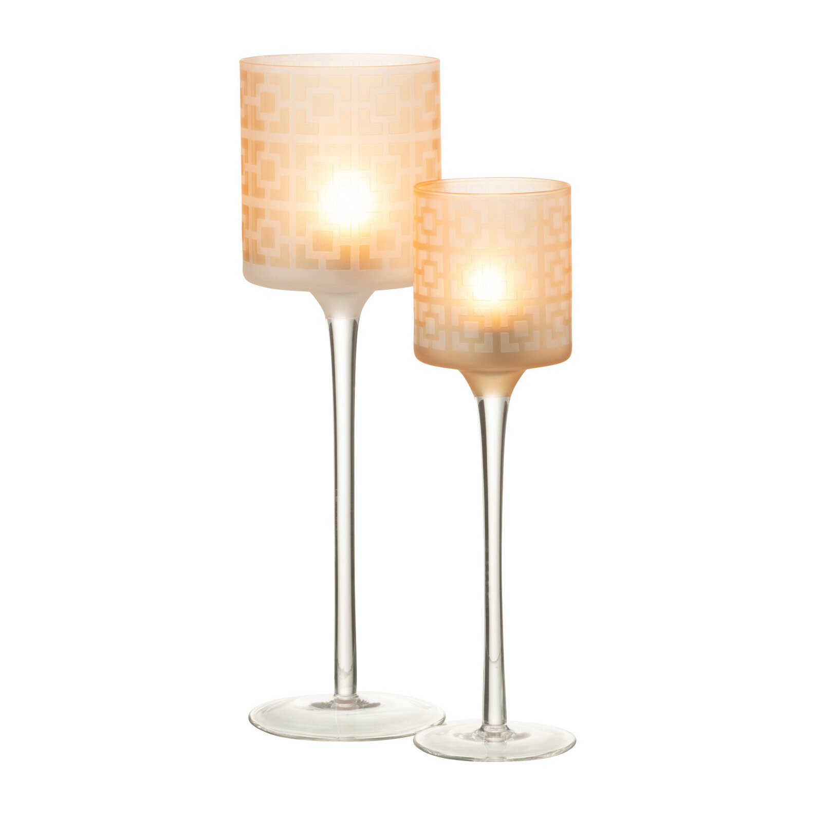 J-Line photophore Sur Pied - verre - beige - large