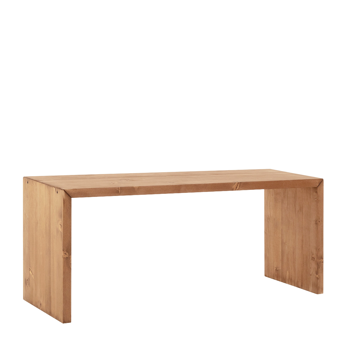 Mesa de centro de madera maciza en tono roble oscuro de 109,4x45x35cm Alto: 45 Largo: 109.4 Ancho: 35