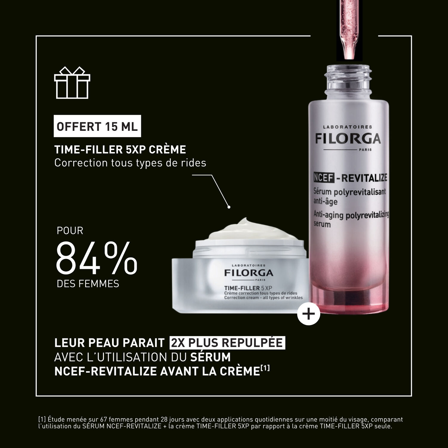 Ncef-Revitalize - Coffret Sérum Revitalisant NCEF 30ml + Crème Lissante Time-Filler 5XP 15ml