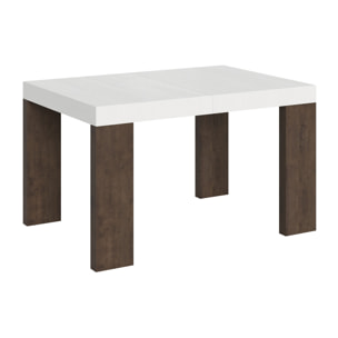 Mesa extensible 90x130/234 cm Roxell Mix tapa Fresno Blanco patas Nogal