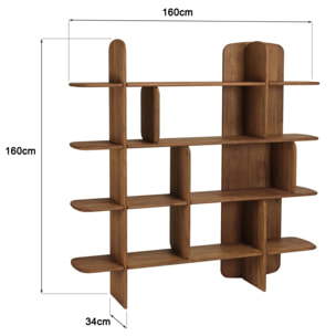 SIXTINE - Bibliothèque 160x160cm en bois de teck recyclé