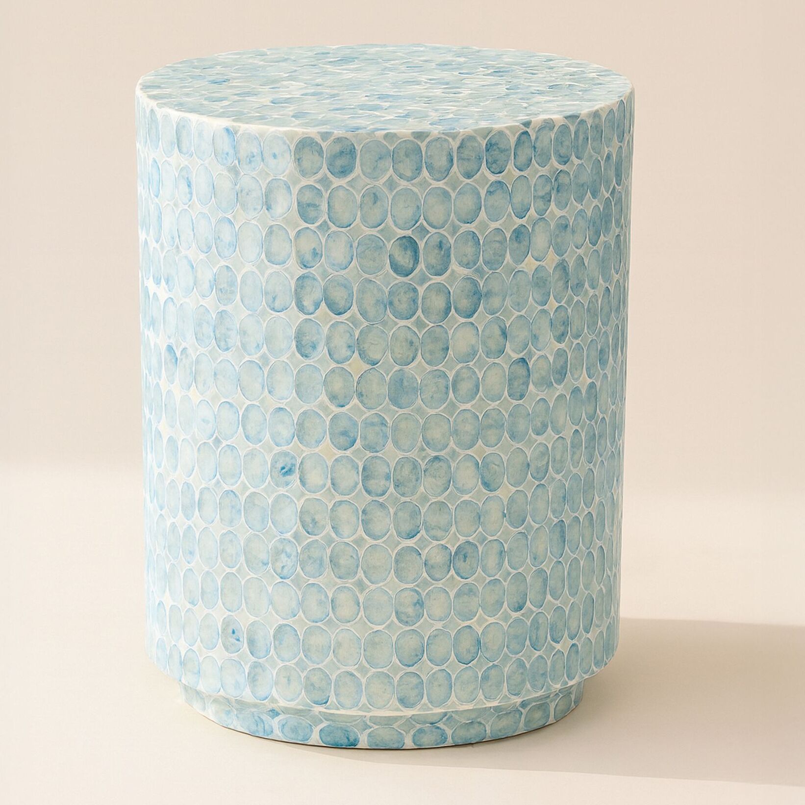 Table d'appoint en coquille de capiz bleu SOLNA