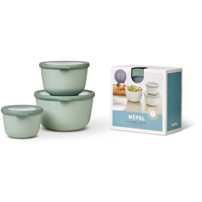 Boîte hermétique MEPAL 3 pièces Cirqula rond Nordic Sage