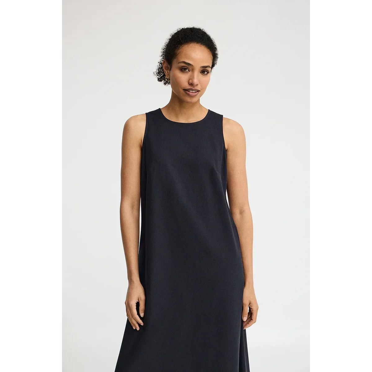 Vestido cotolino azul marino sin mangas con logo Polo Club