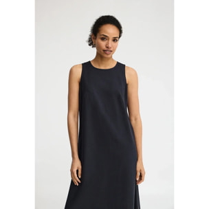 Vestido cotolino azul marino sin mangas con logo Polo Club