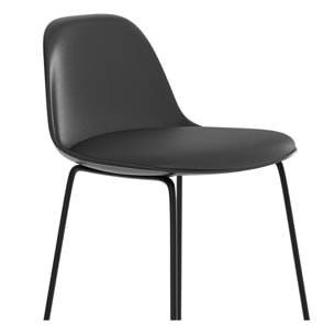 Chaise de bar Leni noire 75 cm (lot de 2)